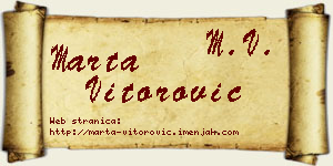 Marta Vitorović vizit kartica